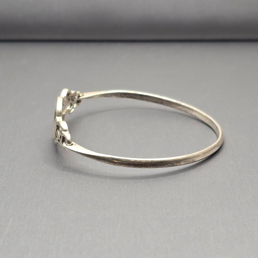VTG Sterling Silver 925 Celtic Knot Bracelet 7" Hinged Design 10.33g - Picture 4 of 11